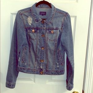Distressed Denim Boyfriend Jacket